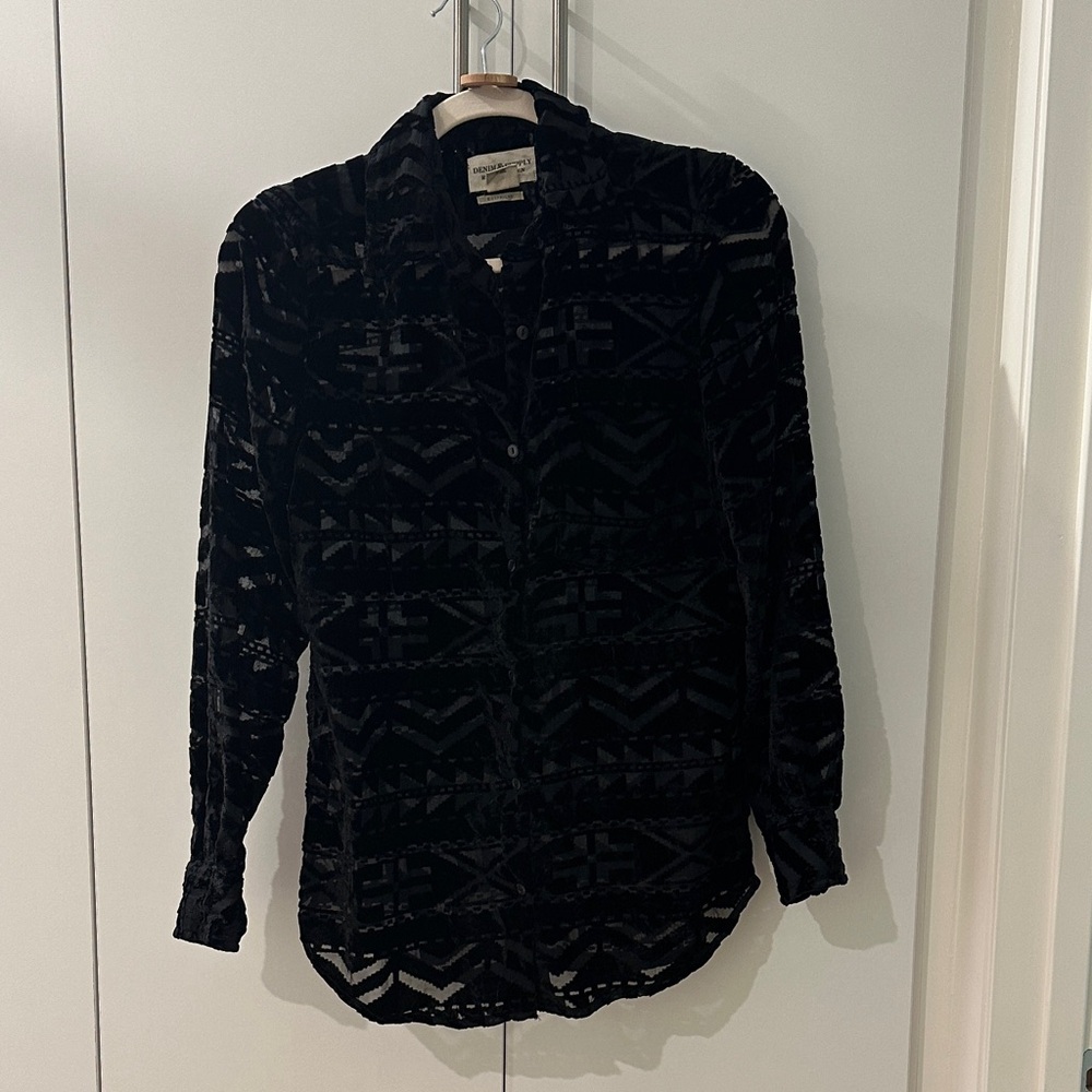 Denim & Supply Ralph Lauren Black Sheer Blouse